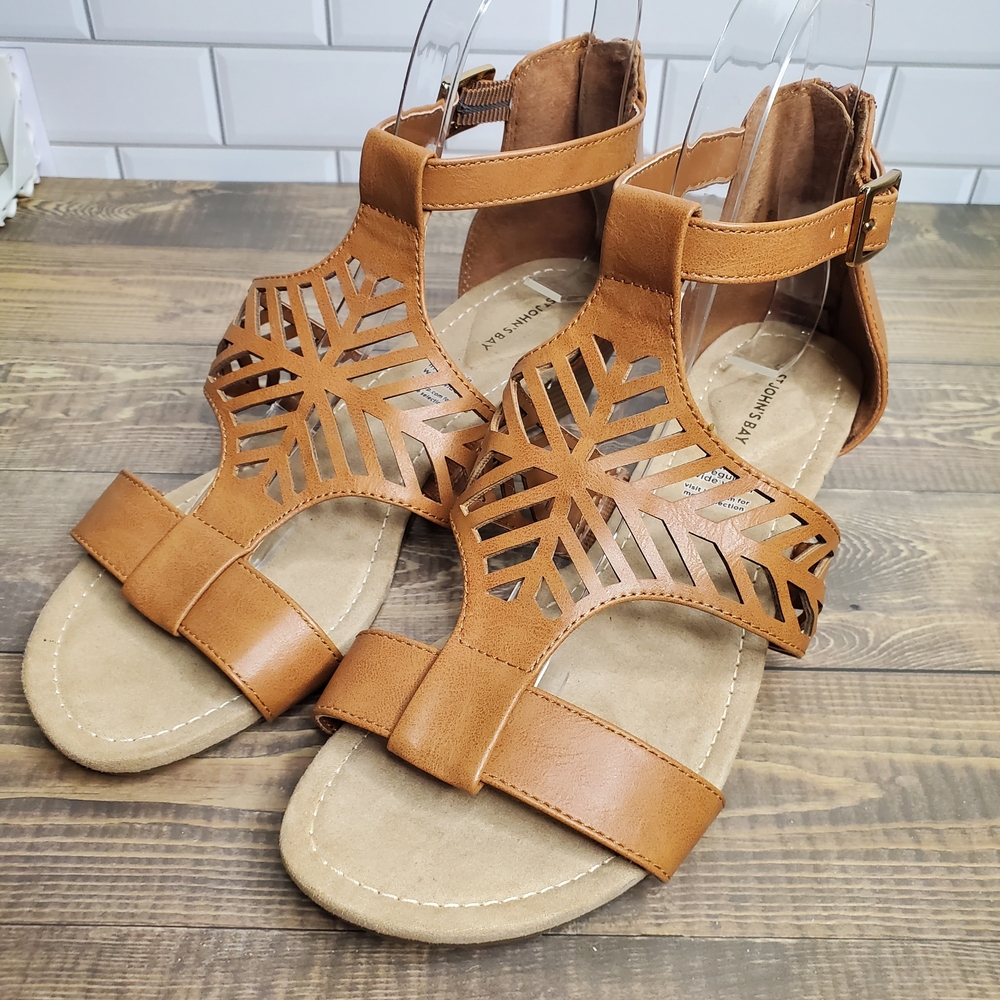 St. John's Bay Brown Cut Out Sandals Size 6.5